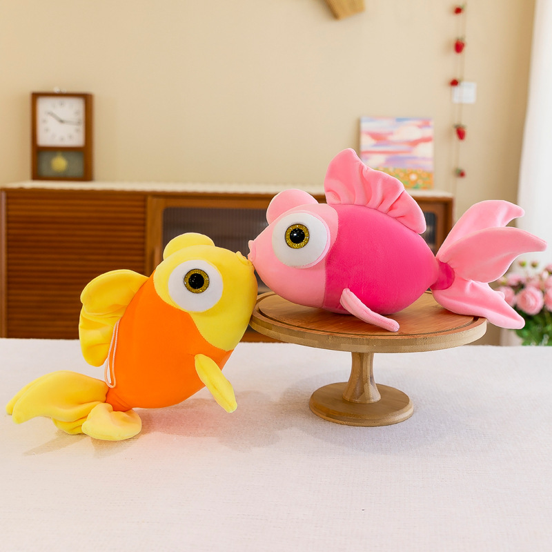 Genuine goldfish bubble, popular cute goldfish plush toys, children's figurines, throw pillows, dolls, wholesale at night market stalls details Picture