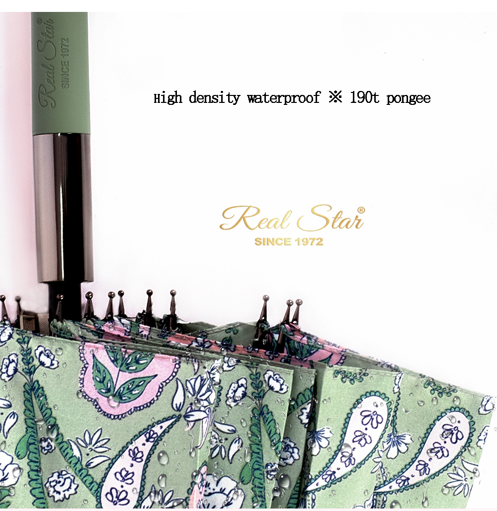 星宝伞1401长伞花朵16骨雨伞腰果花欧式弯钩手柄雨伞女士长柄伞批发大伞详情6