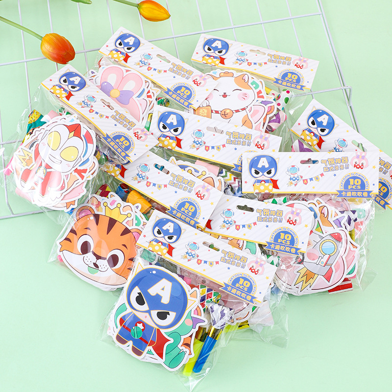 New cartoon "Blowing Dragon" birthday party supplies, props, fun toys, party cheering props, blowing whistles Application Scenario