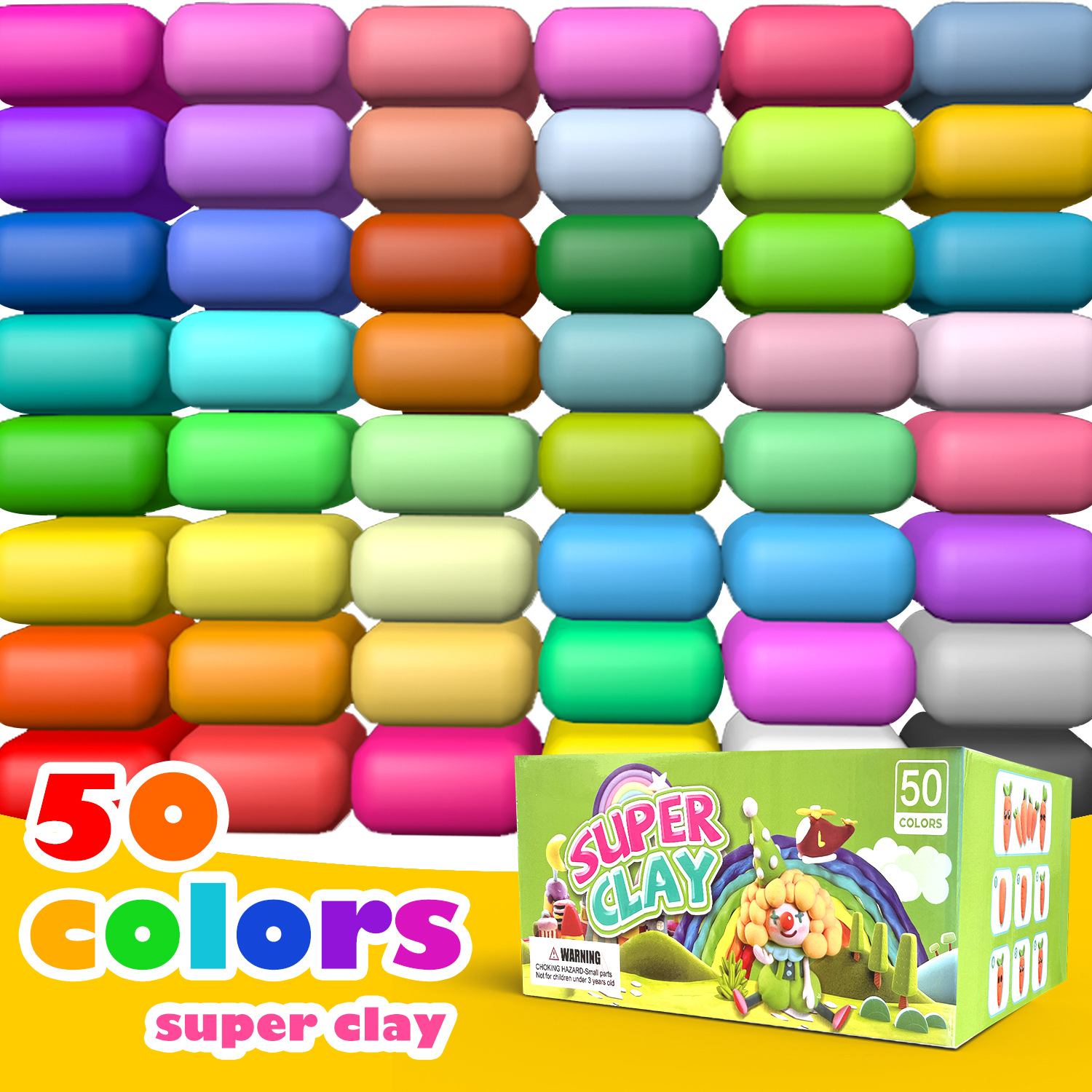 Wholesale of 50-color ultra-light clay colored clay plasticine molds for children and students' handmade clay diy tool sets details Picture