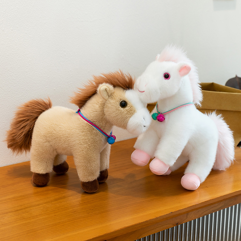 This is a popular and cute site-style faux horse plush toy, a little pony doll, a living room decoration gift details Picture