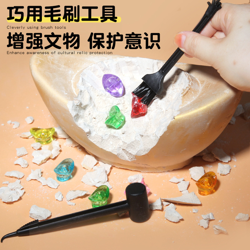 New best-selling archaeological excavation large gold coin children's blind box toys, creative excavation gold coin gemstone toys wholesale Application Scenario