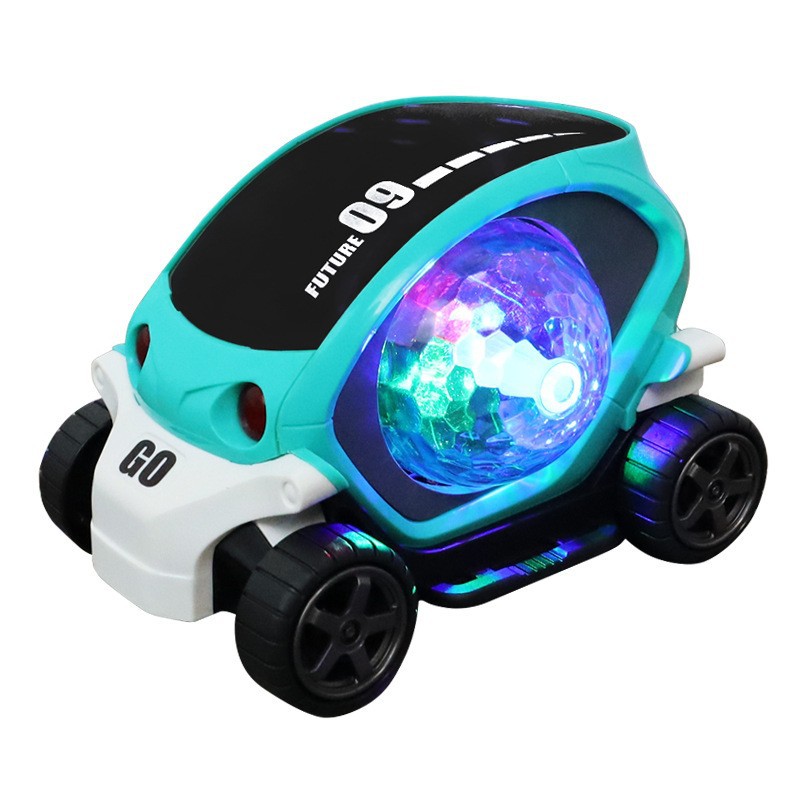 Douyin's popular children's swivel wheel 3D light music rotating car boy cool space car electric toy Item Picture