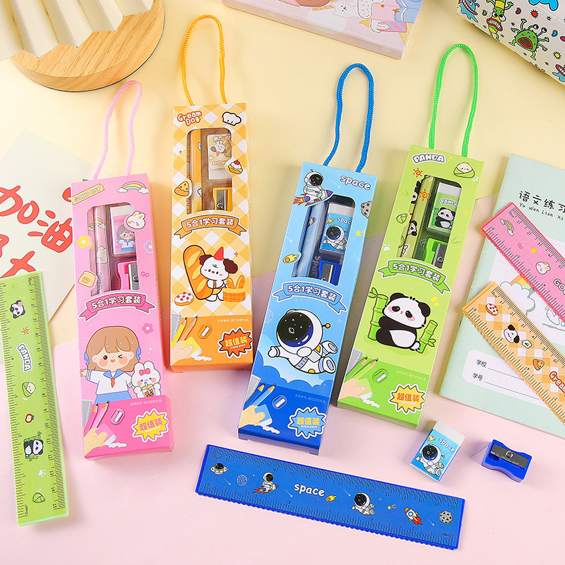 Primary school student pencil prize, Children's Day gift, kindergarten birthday souvenir, hand-held stationery set, pencil gift box Specification drawing