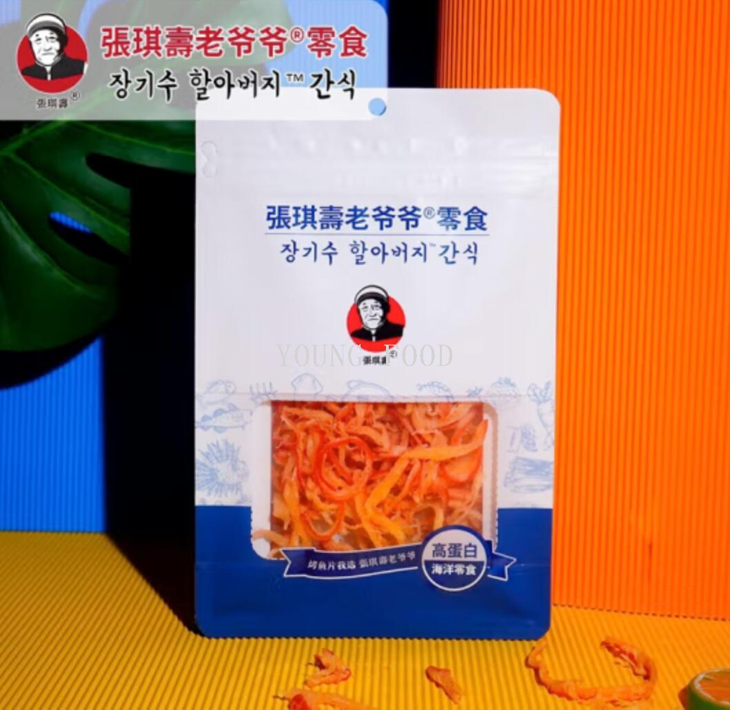 张琪寿老爷爷原味粗鱿鱼条乐享版80克即食手撕 真鳕鱼片胡椒味粗详情7