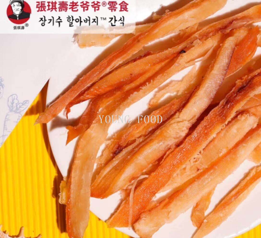 张琪寿老爷爷原味粗鱿鱼条乐享版80克即食手撕 真鳕鱼片胡椒味粗详情3