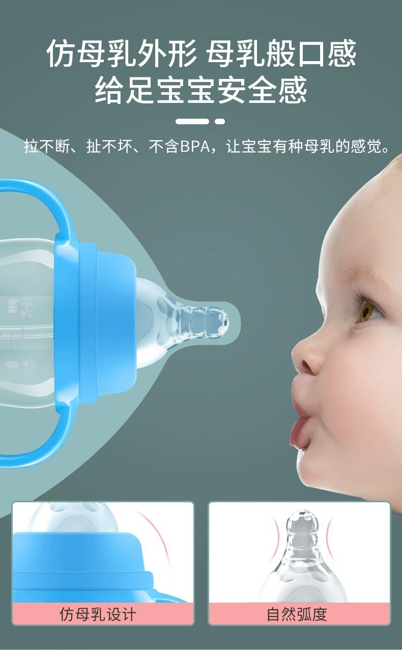 婴儿防胀气奶瓶新生宝宝宽口径PP奶瓶喝水母婴用品简装详情5