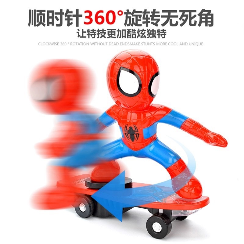One-piece consignment of the same style toy as Douyin, Spider-Man children's remote control stunt scooter, electric rolling boy Application Scenario