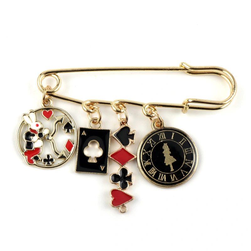 Xiaoxiangfeng brooch, flat zinc alloy jewelry, clothing and accessories, oil drip brooch, fashionable and versatile, women's oil drip detail image 5