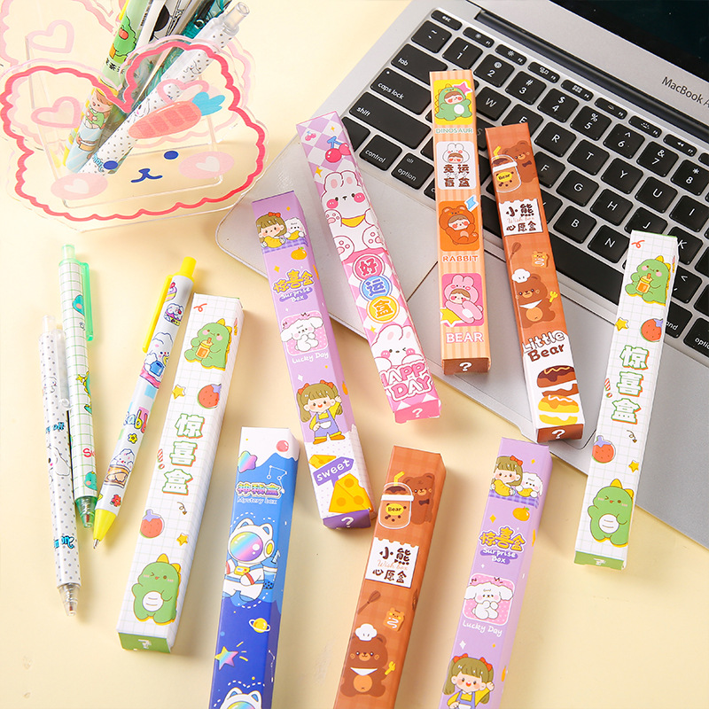 Creative cartoon stationery blind boxes, student gel pen sets, children's kindergarten small gifts wholesale, festival gifts details Picture