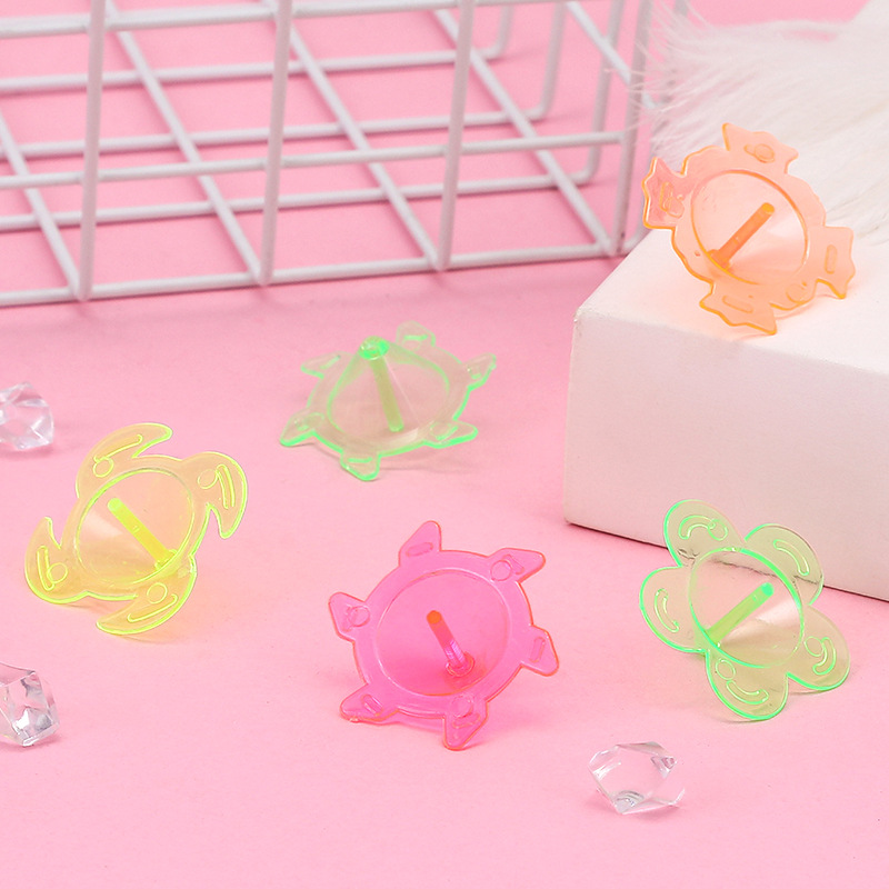 Wholesale of mini transparent gyroscopes, plastic lace, colorful ground spinning gyroscopes, small gifts and toys for students and kindergartens Specification drawing