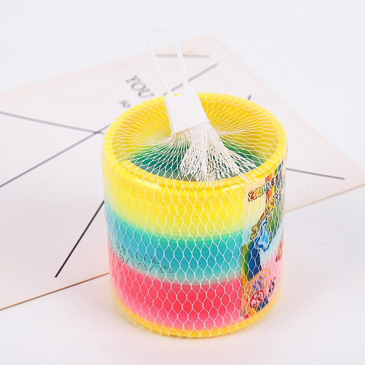 Wholesale of large rainbow ring street children's toys 8.7*9 rainbow ring children's spring ring hula hoop Application Scenario
