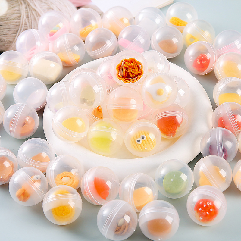 Mixed food and play gacha 1 yuan 2 yuan coin-operated gacha machine toy eggs mini transparent small gacha wholesale kindergarten gift Specification drawing