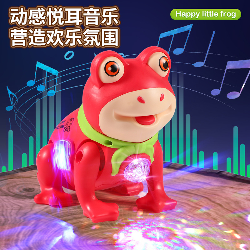 Douyin's same style of rope frog music light singing walking male and female Internet celebrity glowing electric animal toy Specification drawing