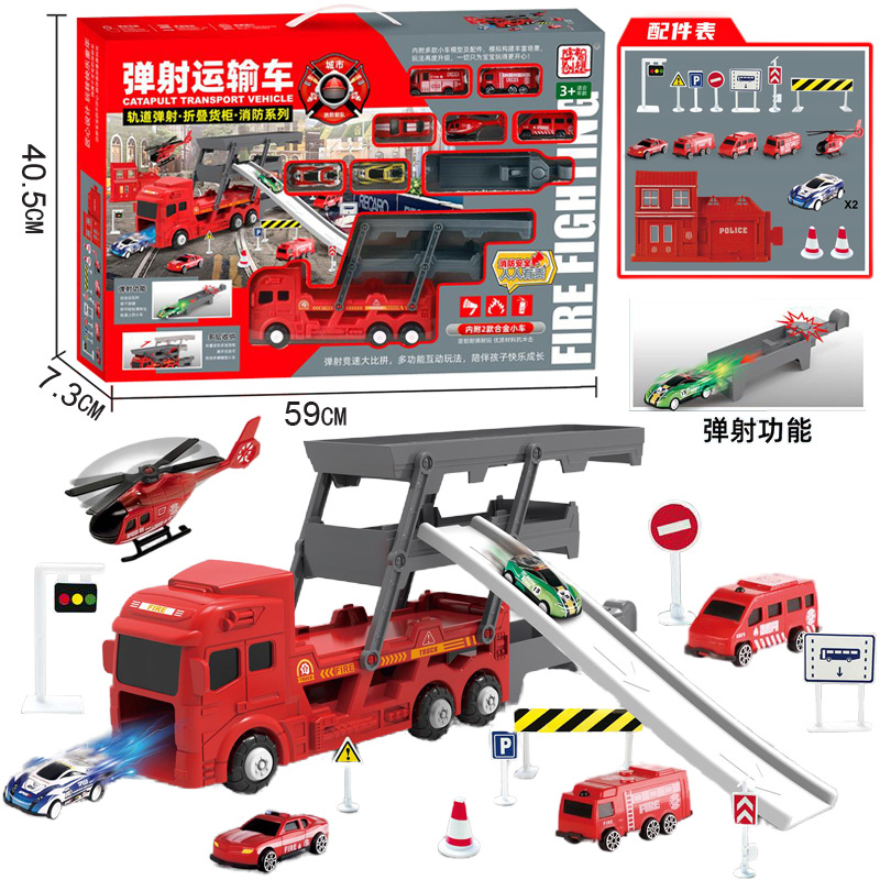 Free shipping, cross-border sliding twist-turning car, compression rebound, stunt climbing, street stall, convenience store, wholesale children's toy car details Picture