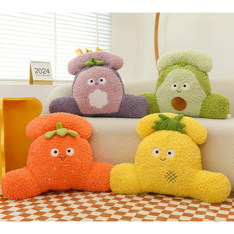 Creative new multi-functional lumbar support, plush toy, cartoon fruit-shaped nap pillow, a must-have for office lazy people full figure