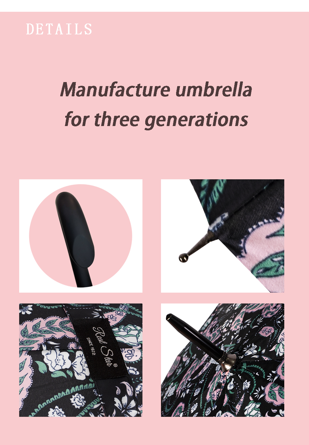星宝伞1401长伞花朵16骨雨伞腰果花欧式弯钩手柄雨伞女士长柄伞批发大伞详情16