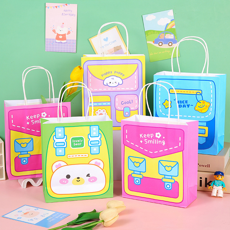 Children's gift bags, back-to-school student gift bags, birthday snack gift packaging bags for kindergartens, hand-held bags Specification drawing