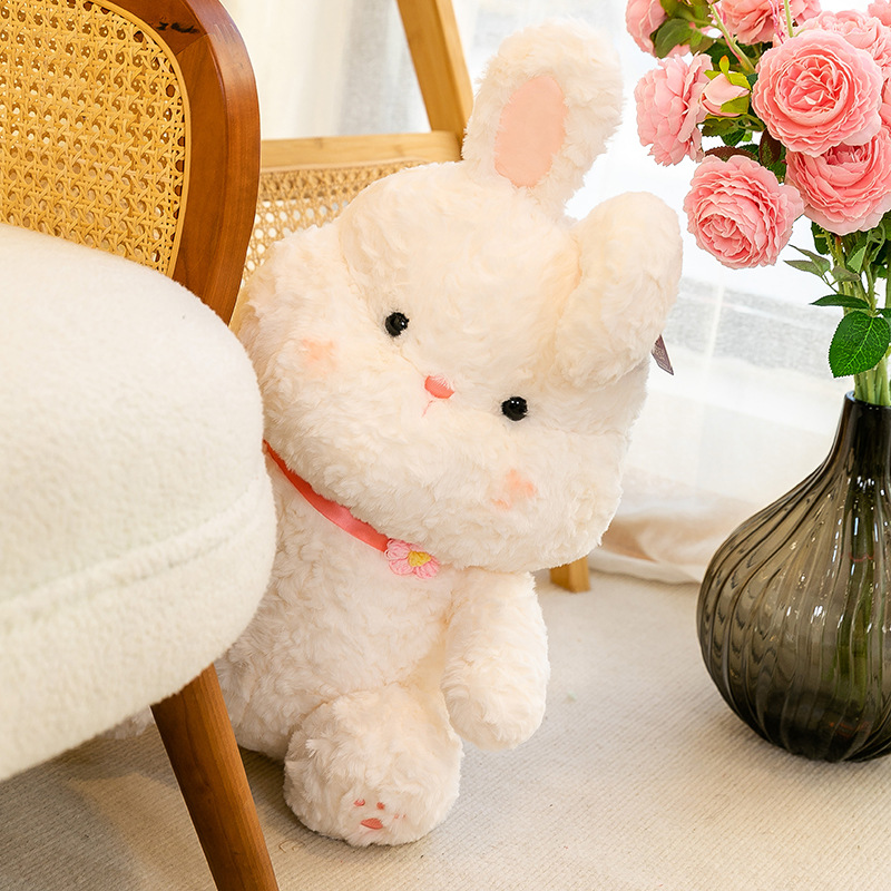 Cute little white rabbit plush toy, 8-inch premium claw machine doll, girl soothing doll, children's gift details Picture