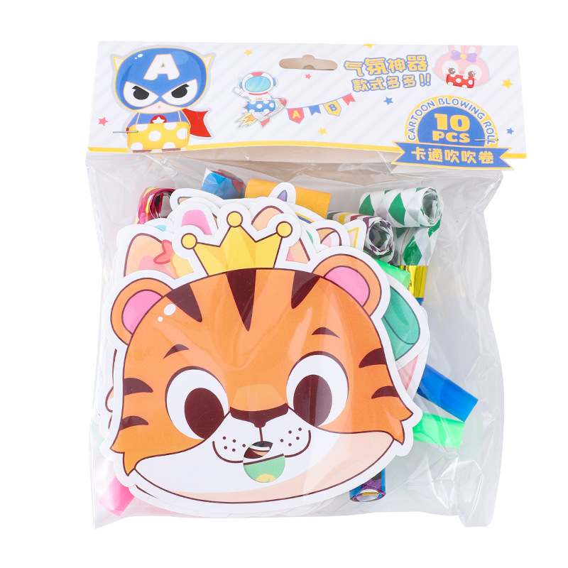 New cartoon "Blowing Dragon" birthday party supplies, props, fun toys, party cheering props, blowing whistles Item Picture