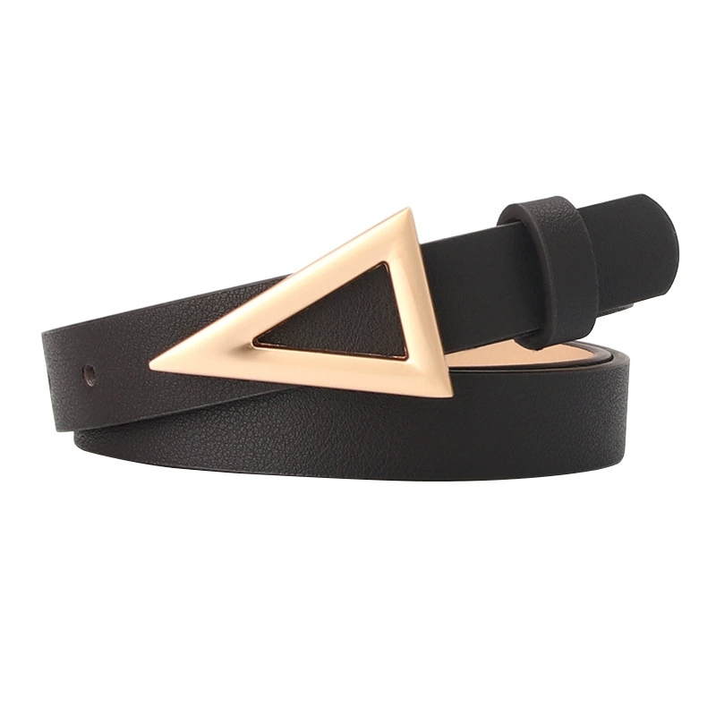 Korean-style trendy women's belt, triangular buckle belt, snap button, fashionable and versatile dress belt manufacturer Item Picture