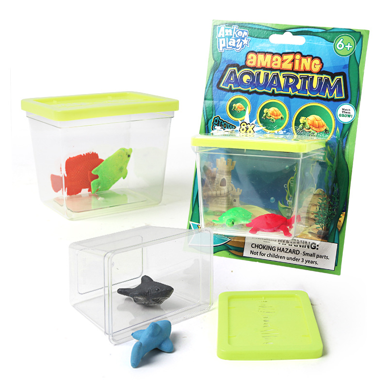 New expansion toys wholesale, soaking in water to become big, shark, goldfish, turtle, fish tank, children's toy set wholesale Item Picture