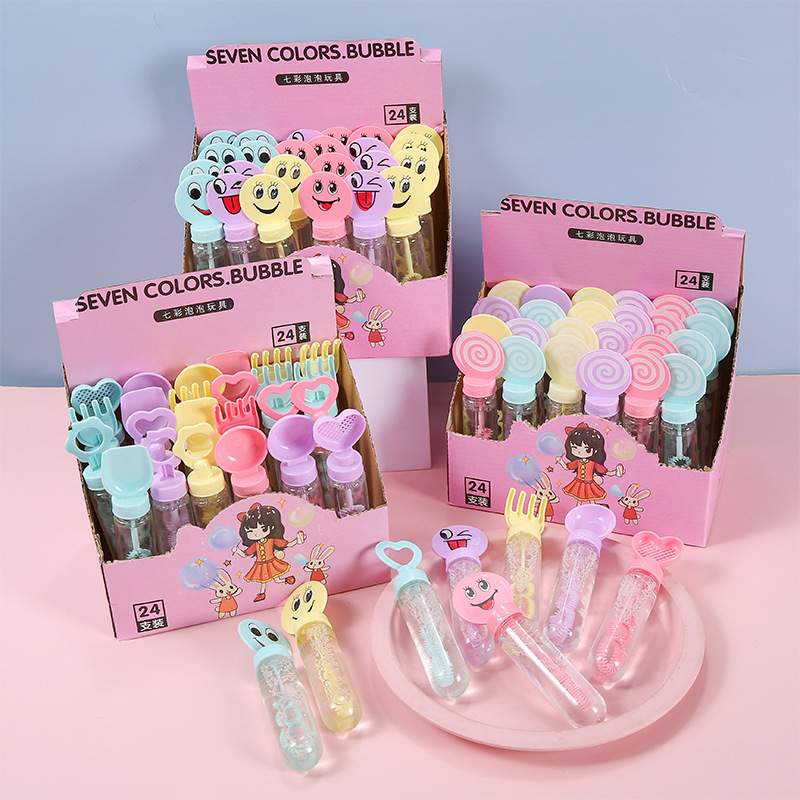 Cartoon animal bubble sticks, mini portable bubble-blowing toys, children's bubble water, kindergarten gifts, street stall supplies details Picture