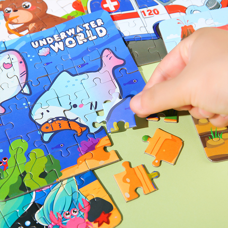 Cartoon box jigsaw puzzles, children's animal cartoon educational flat jigsaw puzzle toys, early education and educational kindergarten small gifts Application Scenario