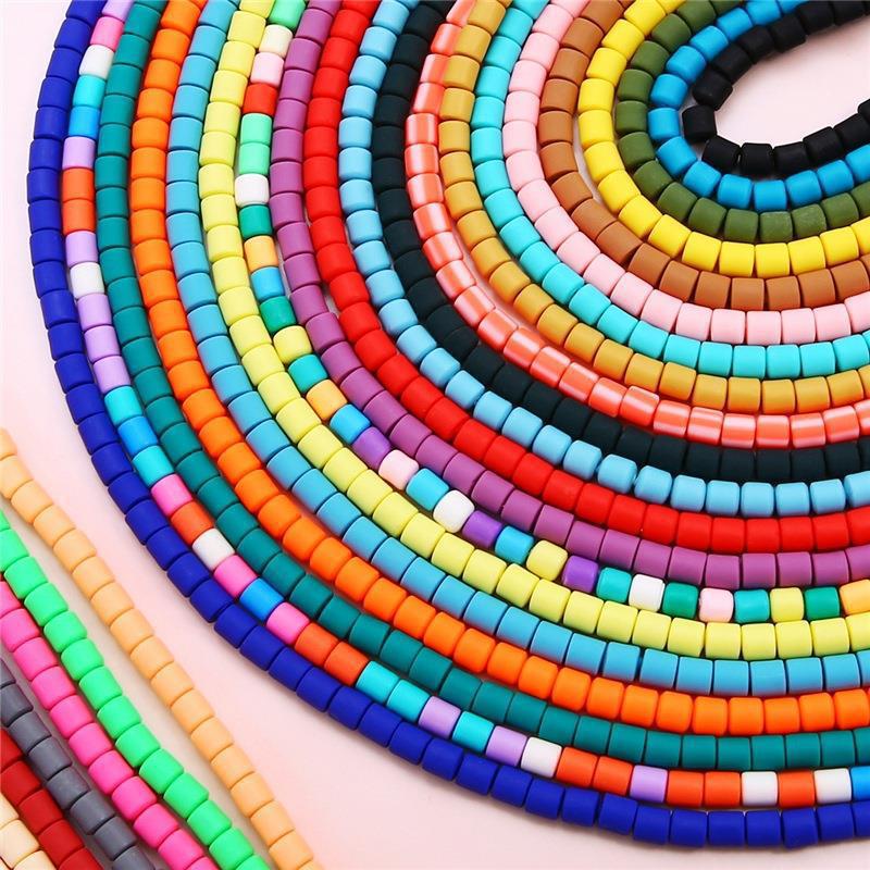 6MM colored soft clay loose beads cylindrical necklaces, bracelets, string beads, bucket beads, DIY jewelry accessories, spacer beads wholesale details Picture
