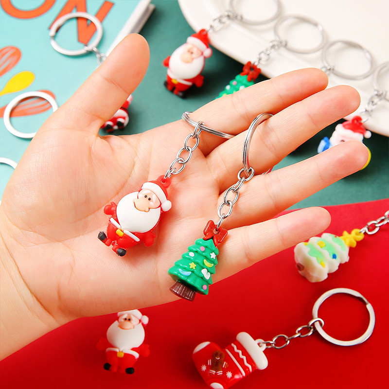 Christmas keychain pendants, creative Christmas key chains, Santa Claus Christmas tree small gifts factory wholesale Specification drawing