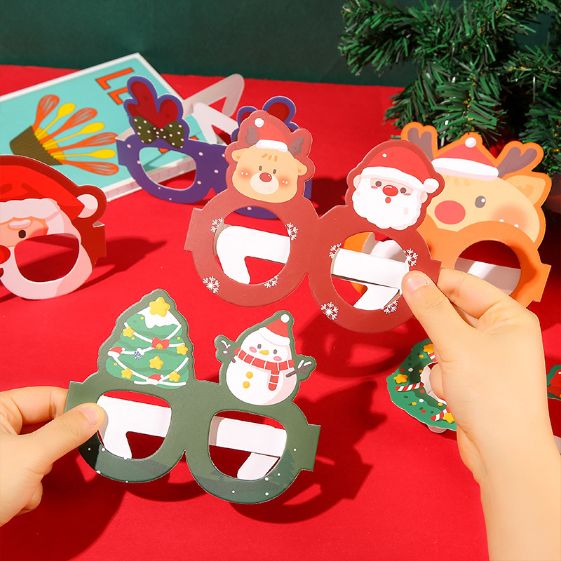 Cartoon Christmas decorative glasses, Christmas small gifts, festival party decoration props, children's performance glasses frames full figure