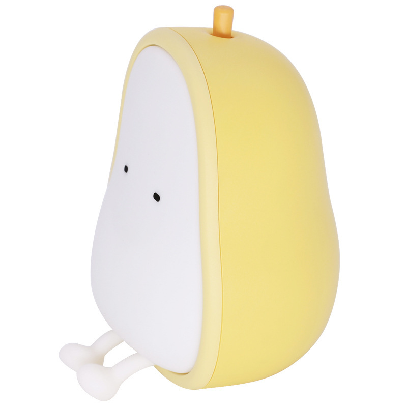 Cross-border carefully selected new product, the cute pear night light, silicone soft, warm bedroom light, USB charging and dimming night light Item Picture