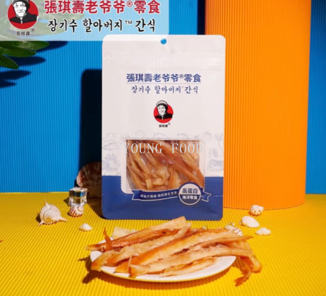 张琪寿老爷爷原味粗鱿鱼条乐享版80克即食手撕 真鳕鱼片胡椒味粗详情2