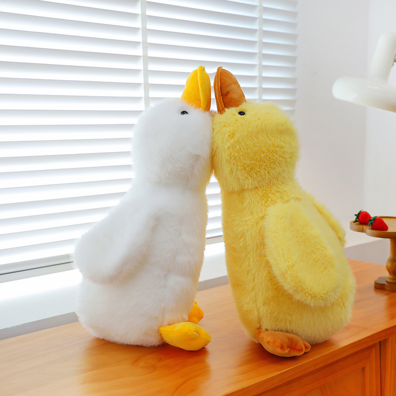 Cute little duck figurines, yellow duck dolls, sleeping companions, big white goose dolls, plush toys, birthday gifts details Picture