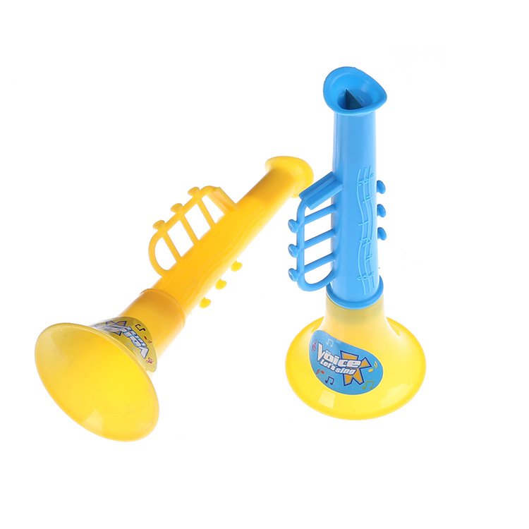 Wholesale of children's small toys, double-section mini trumpets, baby cartoon plastic, kindergarten wind instrument prizes Item Picture