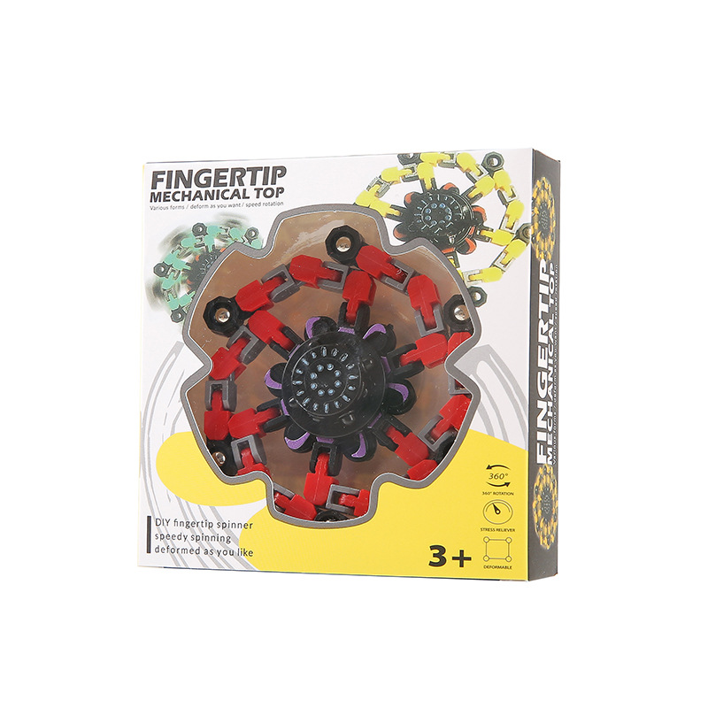 A novel and unique DIY creative stress-relieving toy, a finger gyroscope that transforms into a mecha chain Item Picture