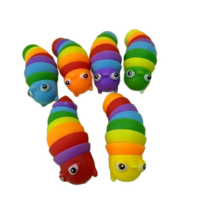 Wholesale of InS-style simple and high-appearance-level cartoon color creative stress-relieving and prank caterpillar pendants with big eyes Item Picture