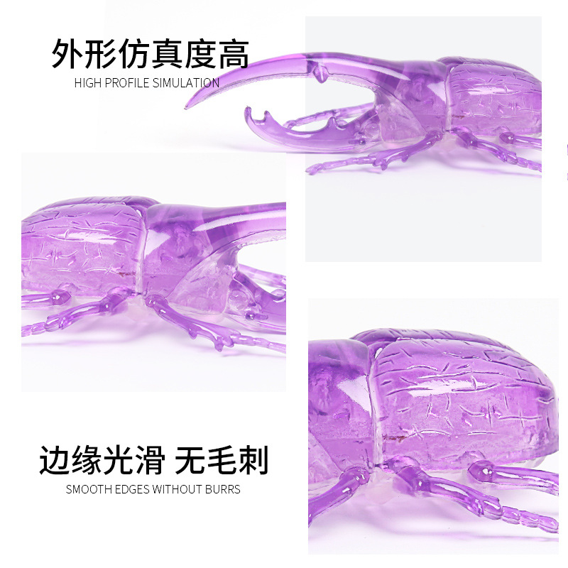 Cross-border simulation insect toys, large beetle, stag beetle prank model ornaments, children's cognitive toys, early education gifts details Picture
