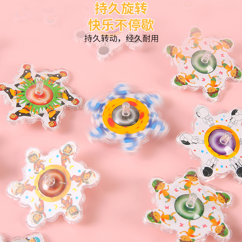 Wholesale of transparent space spinning small gyroscope, plastic lace, colorful spinning student kindergarten small gifts and toys details Picture