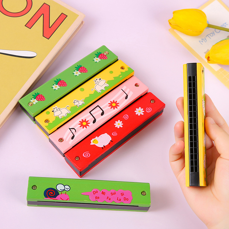 Creative music teaching AIDS for children's wooden harmonica, 16-hole harmonica for primary school students in kindergartens to learn to play wind instruments Specification drawing