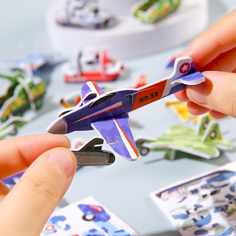 Children's paper 3D stereoscopic dinosaur jigsaw puzzle, tank, aircraft, combat vehicle, military model stereoscopic small jigsaw puzzle toy gift Specification drawing