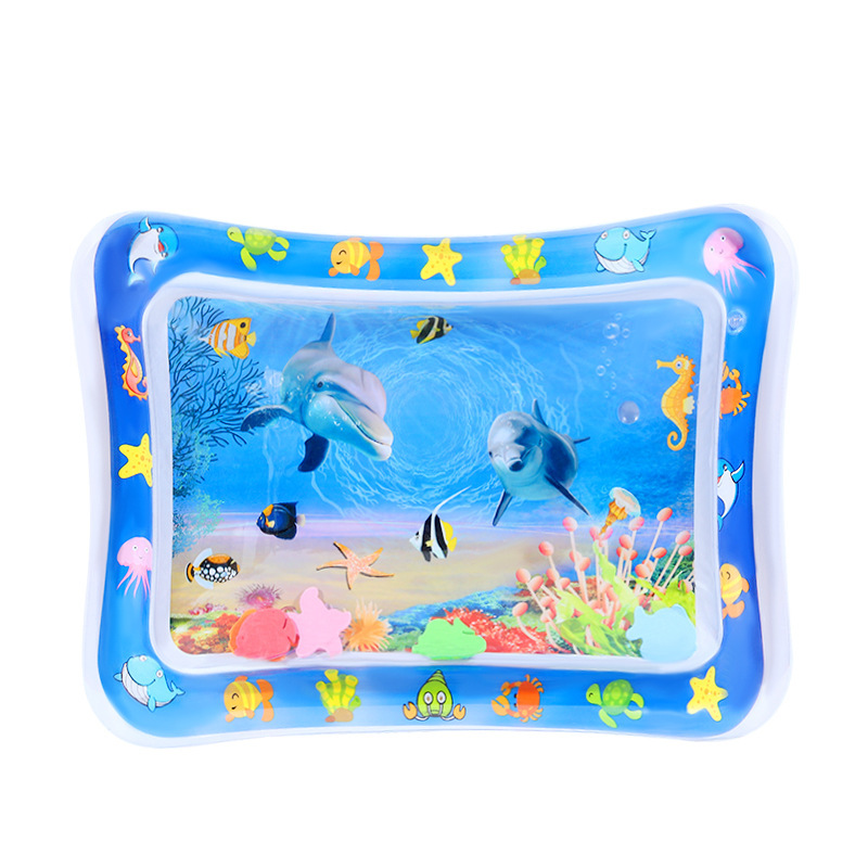 Cross-border baby inflatable pat water mat, children's Marine life with bright colors, swimming ring, climbing mat, water seat mat Application Scenario