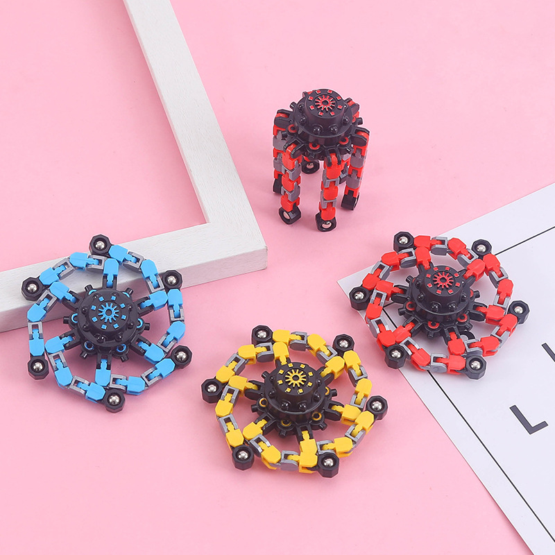A new and unique DIY creative stress-relieving toy - finger mechanical gyroscope transformed into a mecha chain details Picture