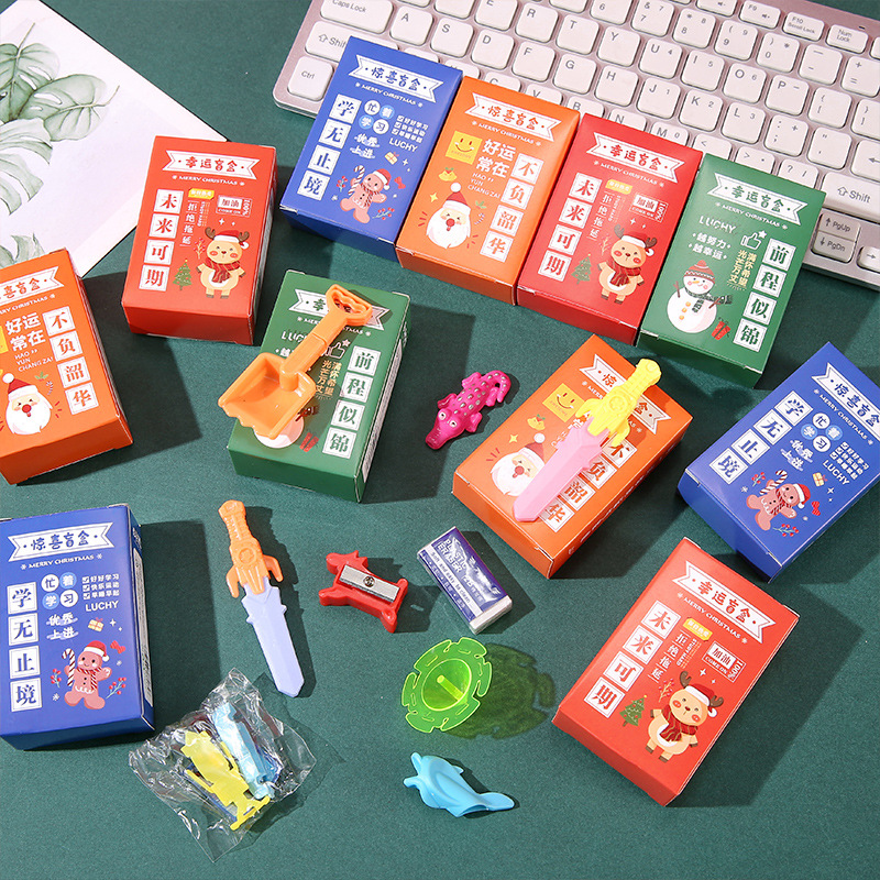 Children's lucky Christmas blind boxes, stationery and toys, small blind boxes, love Christmas surprise boxes, student gifts wholesale details Picture