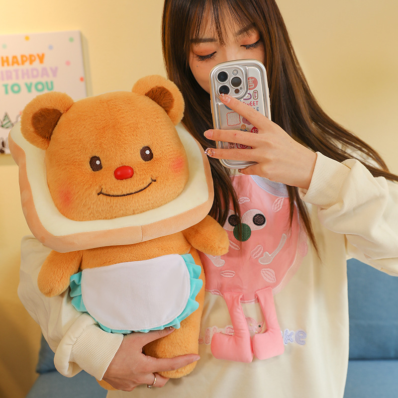 Popular online celebrity honey pot toast butter bear plush toy, creative bear doll, large sleeping pillow, bed pressing doll Application Scenario