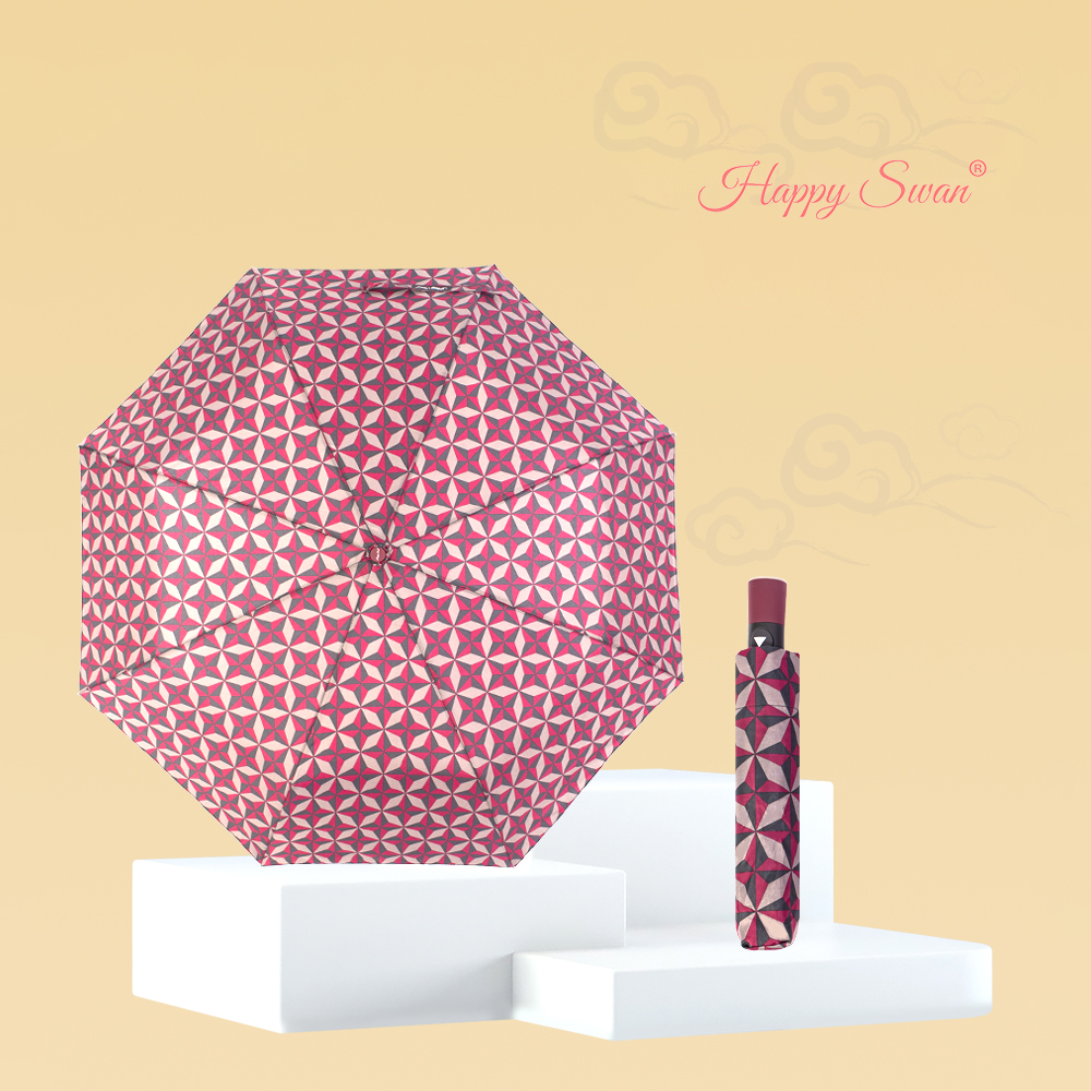 Xingbao Umbrella 3561A Creative Three-fold Half-Automatic Umbrella, wind-resistant umbrella, Three-fold umbrella, diamond-shaped grid umbrella, one-click opening umbrella details Picture