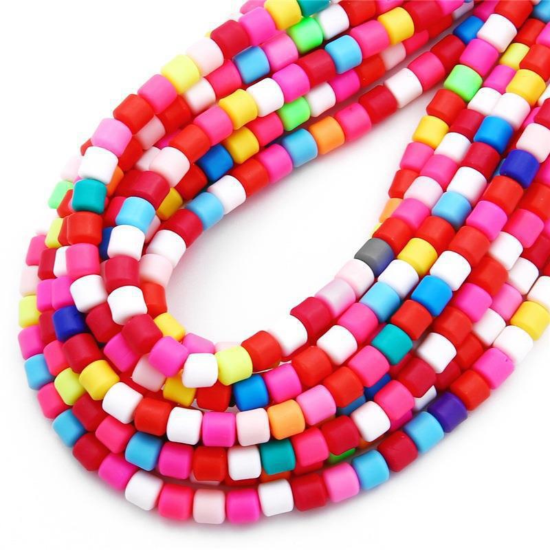 6MM colored soft clay loose beads cylindrical necklaces, bracelets, string beads, bucket beads, DIY jewelry accessories, spacer beads wholesale Item Picture