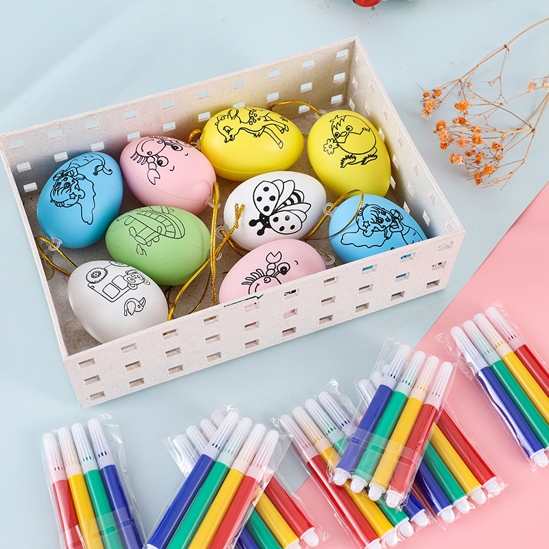 Drawing Easter eggs, painting duck eggs, children's eggshells in the kindergarten, diy handcrafting, painting and simulating egg toys Application Scenario