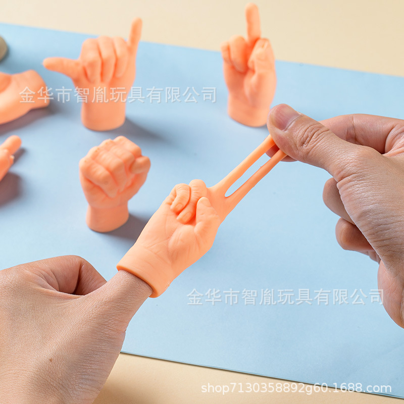 Wholesale of Douyin's same style mini soft rubber finger cots for petting and playing with cats, children's funny massage gesture toys Application Scenario