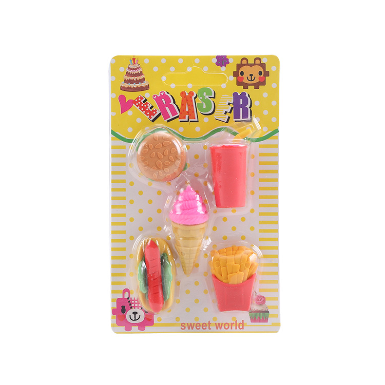Children's eraser stationery set, eraser cartoon creative stationery, animal eraser, primary school supplies, school Item Picture